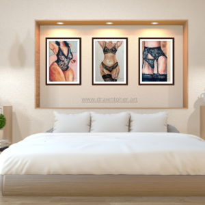 Lace & Light Nude Figure Print Set | Feminine Wall Art Download