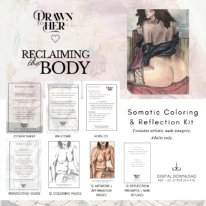 Printable Somatic Coloring Book | Feminine Self Worth Reflection Kit | Mindfulness PDF Download