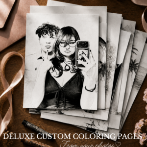 Deluxe Custom Coloring Pages From Your Photos | Personalized Digital Gift