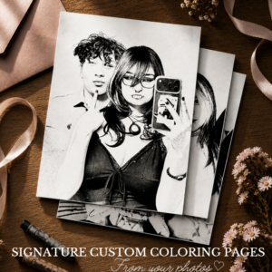 Signature Custom Coloring Pages From Your Photos | Personalized Digital Gift