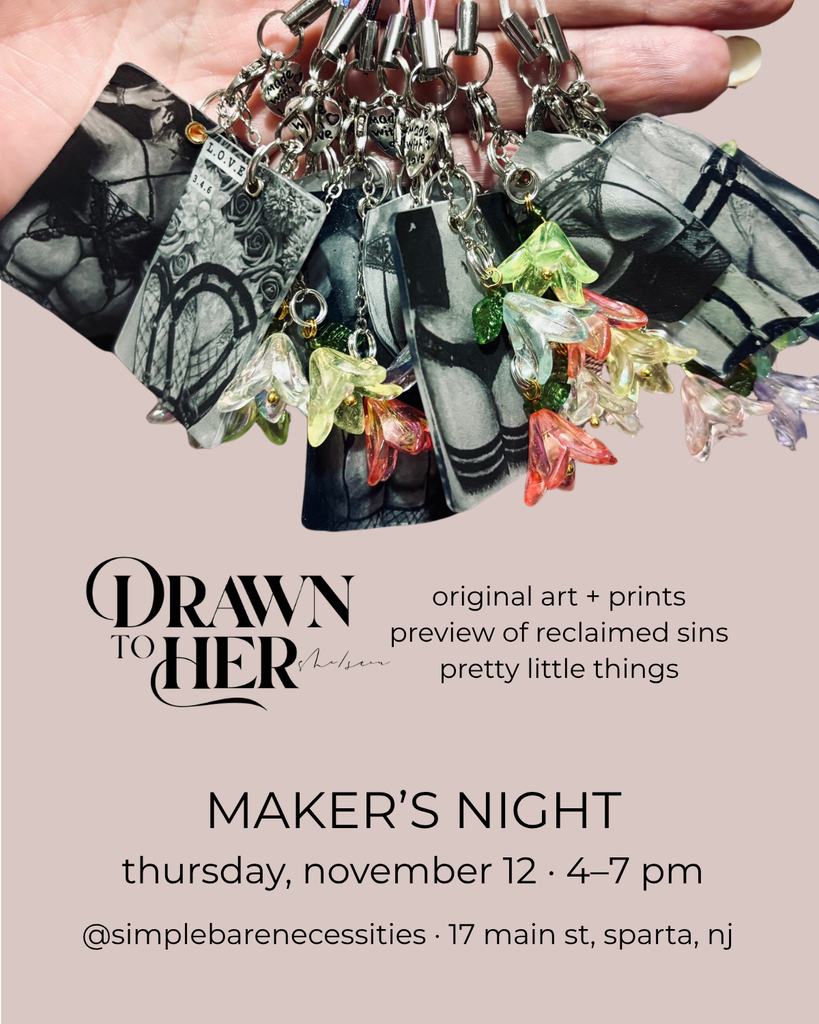 Drawn to Her art pop-up event flyer, Sparta NJ